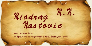 Miodrag Nastović vizit kartica